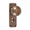 Holkham Door Knob, Ilkley Privacy Plate, Antiqued Brass