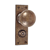 Holkham Door Knob, Ripley Privacy Plate, Antiqued Brass