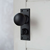 Holkham Door Knob, Ripley Privacy Plate, Matt Black