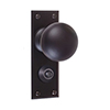 Holkham Door Knob, Ripley Privacy Plate, Matt Black