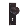 Reeded Door Knob, Bristol Keyhole Plate, Beeswax