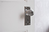 Reeded Door Knob, Bristol Keyhole Plate, Nickel