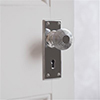 Reeded Door Knob, Bristol Keyhole Plate, Nickel