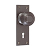 Reeded Door Knob, Bristol Keyhole Plate, Polished