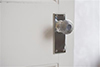 Reeded Door Knob, Bristol Plain Plate, Nickel