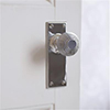 Reeded Door Knob, Bristol Plain Plate, Nickel