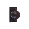 Reeded Door Knob, Bristol Short Plate, Matt Black