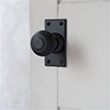 Reeded Door Knob, Bristol Short Plate, Matt Black