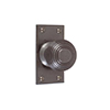 Reeded Door Knob, Bristol Short Plate, Polished