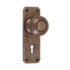 Reeded Door Knob, Ilkley Keyhole Plate, Antiqued