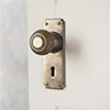 Reeded Door Knob, Ilkley Keyhole Plate, Antiqued