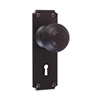 Reeded Door Knob, Ilkley Keyhole Plate, Matt Black