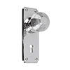 Reeded Door Knob, Ilkley Keyhole Plate, Nickel