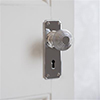 Reeded Door Knob, Ilkley Keyhole Plate, Nickel