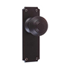 Reeded Door Knob, Ilkley Plain Plate, Matt Black