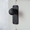 Reeded Door Knob, Ilkley Plain Plate, Matt Black