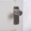 Reeded Door Knob, Ilkley Plain Plate, Nickel