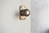 Reeded Door Knob, Ilkley Short Plate, Antiqued Brass