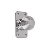 Reeded Door Knob, Ilkley Short Plate, Nickel