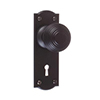 Reeded Door Knob, Nowton Keyhole Plate, Matt Black