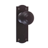 Reeded Door Knob, Nowton Plain Plate, Matt Black