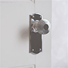 Reeded Door Knob, Nowton Plain Plate, Nickel