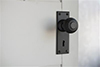 Reeded Door Knob, Ripley Key Plate, Matt Black