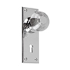 Reeded Door Knob, Ripley Key Plate, Nickel