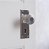 Reeded Door Knob, Ripley Key Plate, Nickel