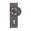 Reeded Door Knob, Ripley Key Plate, Polished