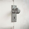 Reeded Door Knob, Ripley Key Plate, Polished