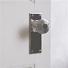 Reeded Door Knob, Ripley Plain Plate, Nickel