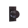 Reeded Door Knob, Ripley Short Plate, Matt Black