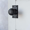 Reeded Door Knob, Ripley Short Plate, Matt Black