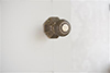 Reeded Door Knob, Shaftesbury Plate, Antiqued Brass