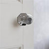 Reeded Door Knob, Shaftesbury Plate, Nickel