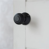 Reeded Door Knob, Rowley Plate, MattBlack