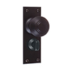 Reeded Door Knob, Bristol Privacy Plate, Matt Black