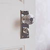 Reeded Door Knob, Bristol Privacy Plate, Nickel