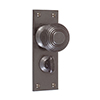 Reeded Door Knob, Bristol Privacy Plate, Polished