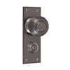 Reeded Door Knob, Bristol Privacy Plate, Polished