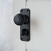 Reeded Door Knob, Ilkley Privacy Plate, Matt Black