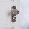 Reeded Door Knob, Ilkley Privacy Plate, Nickel