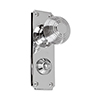 Reeded Door Knob, Ilkley Privacy Plate, Nickel