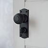 Reeded Door Knob, Nowton Privacy Plate, Matt Black