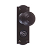 Reeded Door Knob, Nowton Privacy Plate, Matt Black