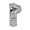 Reeded Door Knob, Nowton Privacy Plate, Nickel