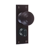 Reeded Door Knob, Ripley Privacy Plate, Matt Black