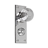 Reeded Door Knob, Ripley Privacy Plate, Nickel