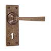 Manson Handle, Bristol Keyhole Plate, Antiqued Brass